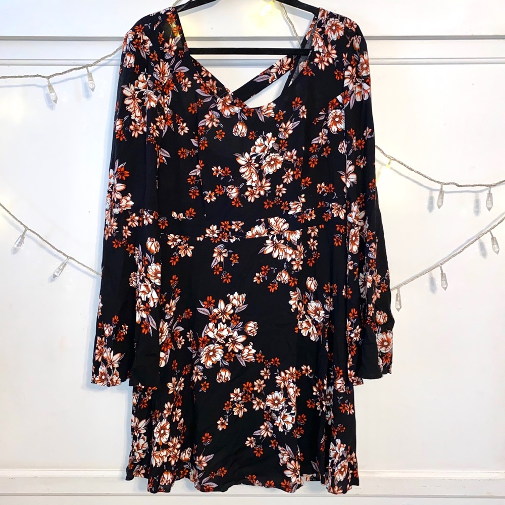 Boho A-Line Dress Criss Cross Back Detail